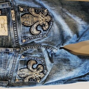 Miss Me Distressed Style 32x34 Mid Rise Boot Cut Jeans